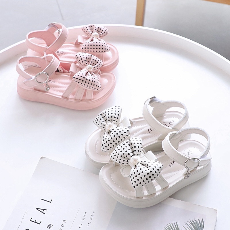 Giày xăng đan nơ điệu dép quai hậu học sinh nữ size 26-31 cho trẻ từ 3 đến 7 tuổi
