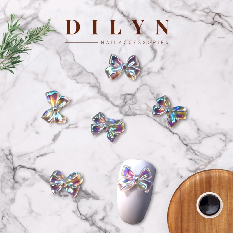Phụ Kiện Nail - Charm Nơ Thuỷ Tinh Trang Trí Móng