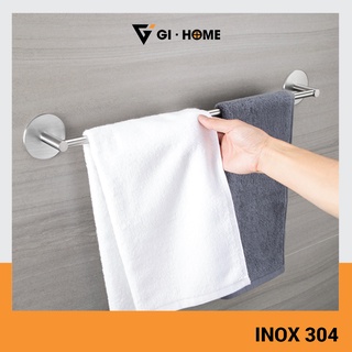 Thanh treo khăn vắt khăn dán tường gihome inox 304 keo dán 3m siêu bền dính chắc