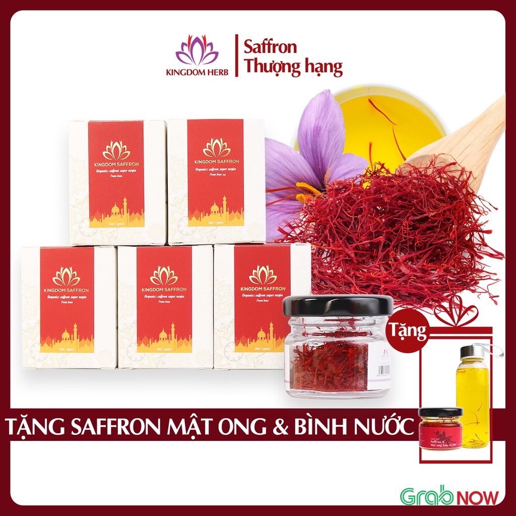 Combo 5 hộp saffron nhụy hoa nghệ tây Kingdom Iran thượng hạng - 5 hộp 1 gram
