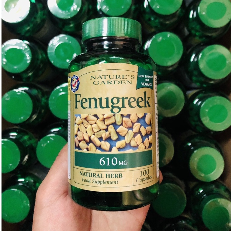 Cỏ cà ri lợi sữa Fenugreek 610mg Natures Garden UK - Herbaby