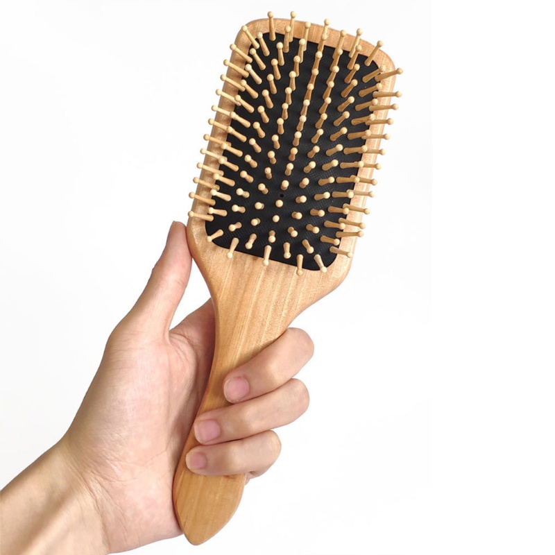 [Hàng mới về] Lược gỗ chải tóc mát xa da đầu giảm mệt mỏi dành cho nam nữ