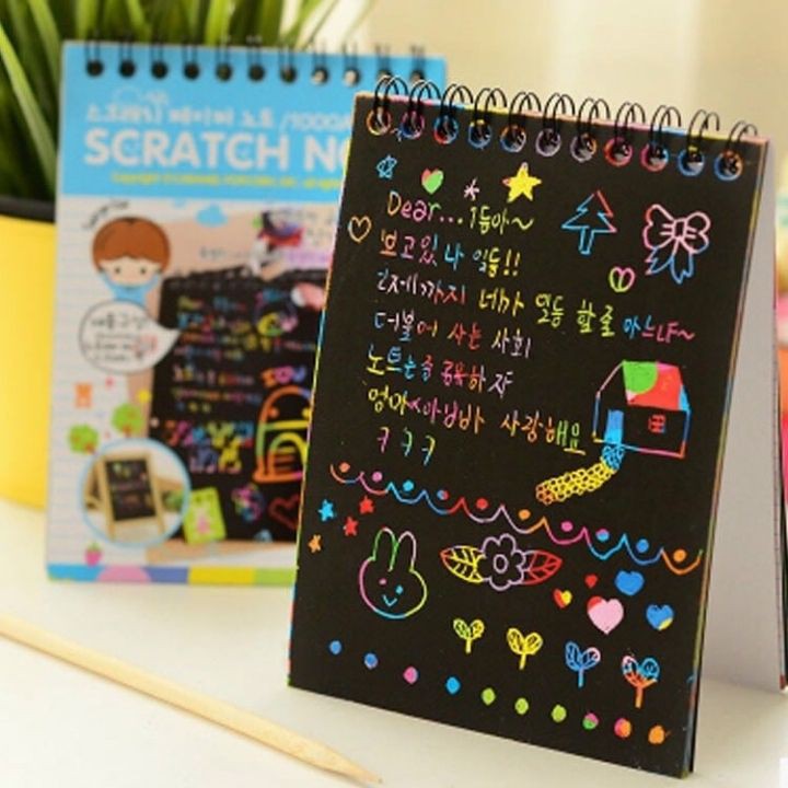 Sổ Note Thần Kỳ Sổ Ma Thuật Scratch Paper Note Cho Bé Thỏa Sức Sáng Tạo Khám Phá Vẽ Lên Điều Kỳ Diệu