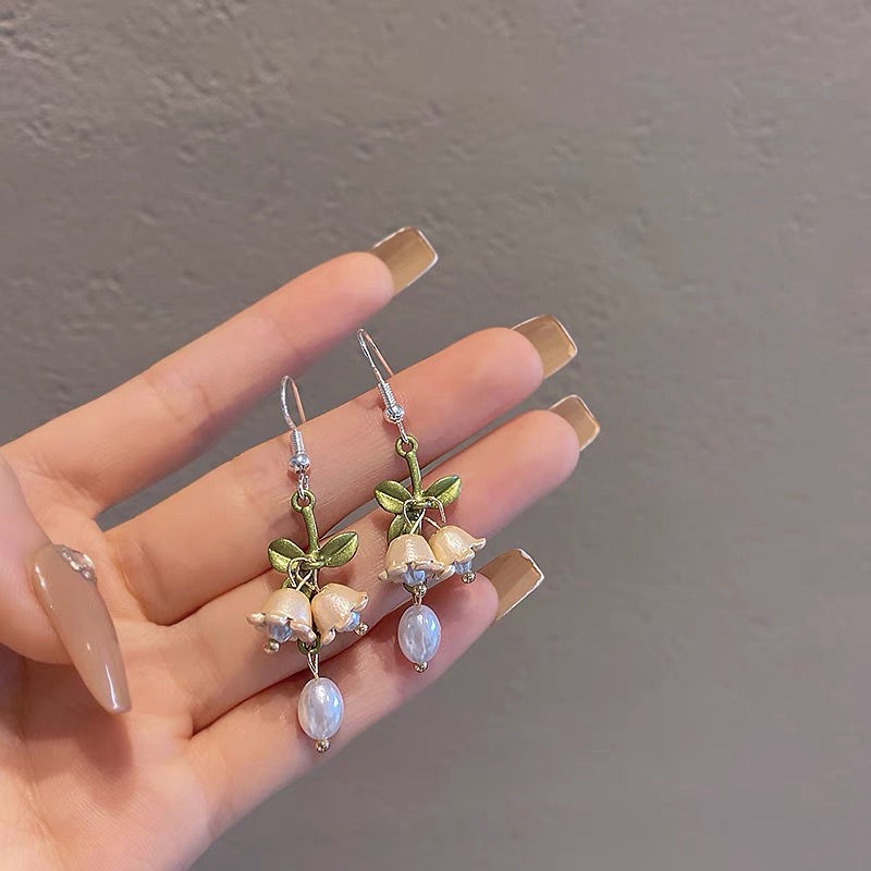 Khuyên Tai Hình Hoa Tulip Đính Nơ Phong Cách Thanh Lịch Cho Nữ