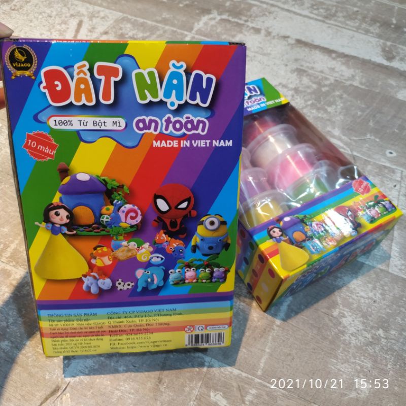 Đồ Chơi 10 Hộp Đất Nặn Từ Bột Mì An Toàn Made in Viet Nam