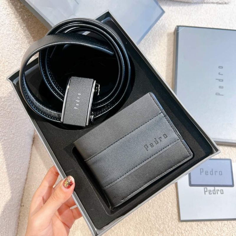 ‼️‼️Set nịt thắt lưng nam kèm ví #pedro hm gc lv fullbox