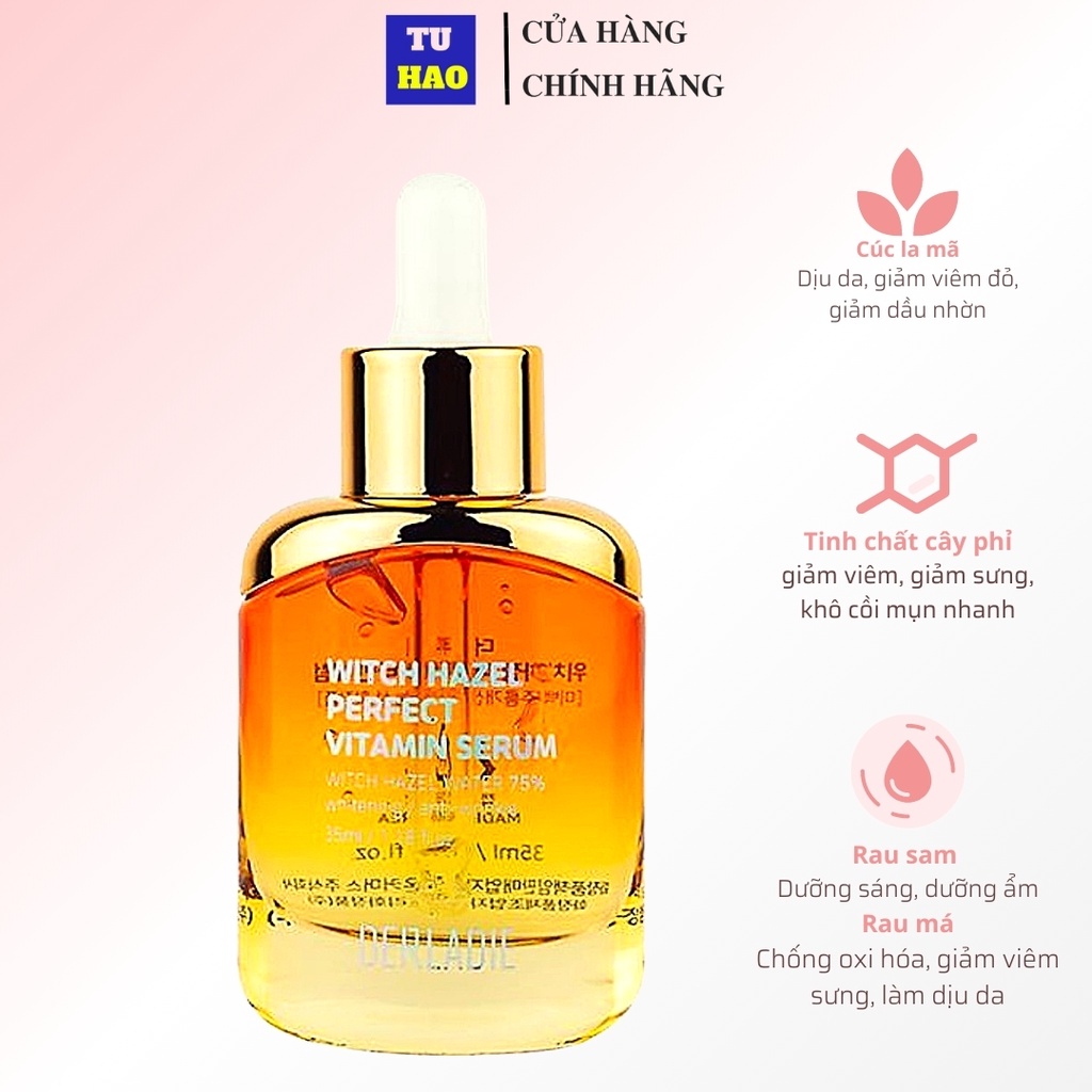 Tinh chất giảm mụn chiết xuất cây phỉ Derladie Witch Hazel Vitamin Serum 35ml - Từ Hảo