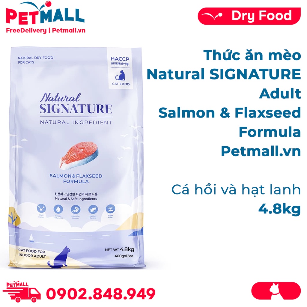 Thức ăn mèo Natural SIGNATURE Adult Salmon & Flaxseed Formula 4.8kg thumbnail
