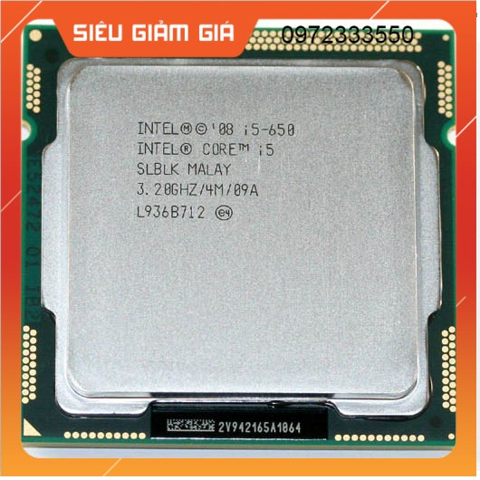 Intel Core i5-650 (3.2 GHz, 4M L3 Cache, Socket 1156, 2.5GT/s DMI) cũ