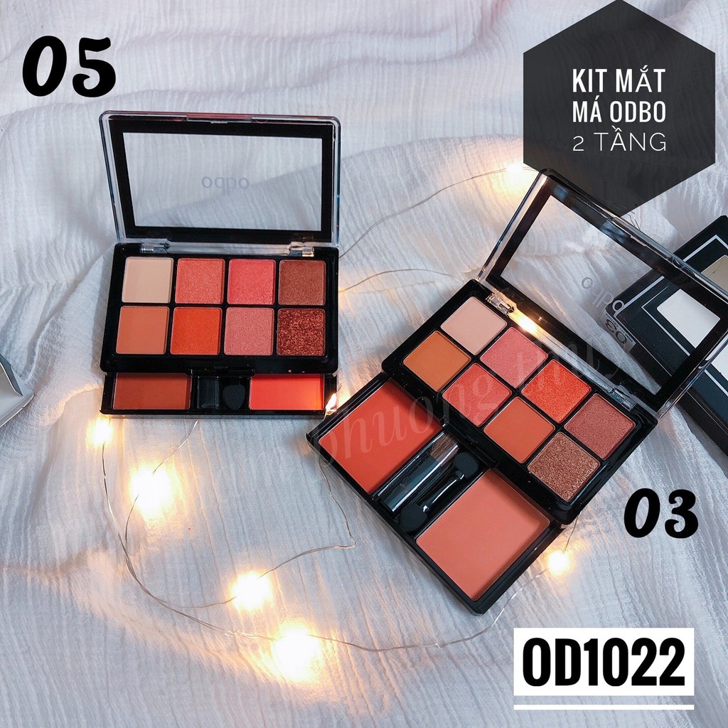 (auth 100%) phấn mắt nhũ lì  8 ô + 2 ô má odbo eyeshaw and brush-cosmetic999