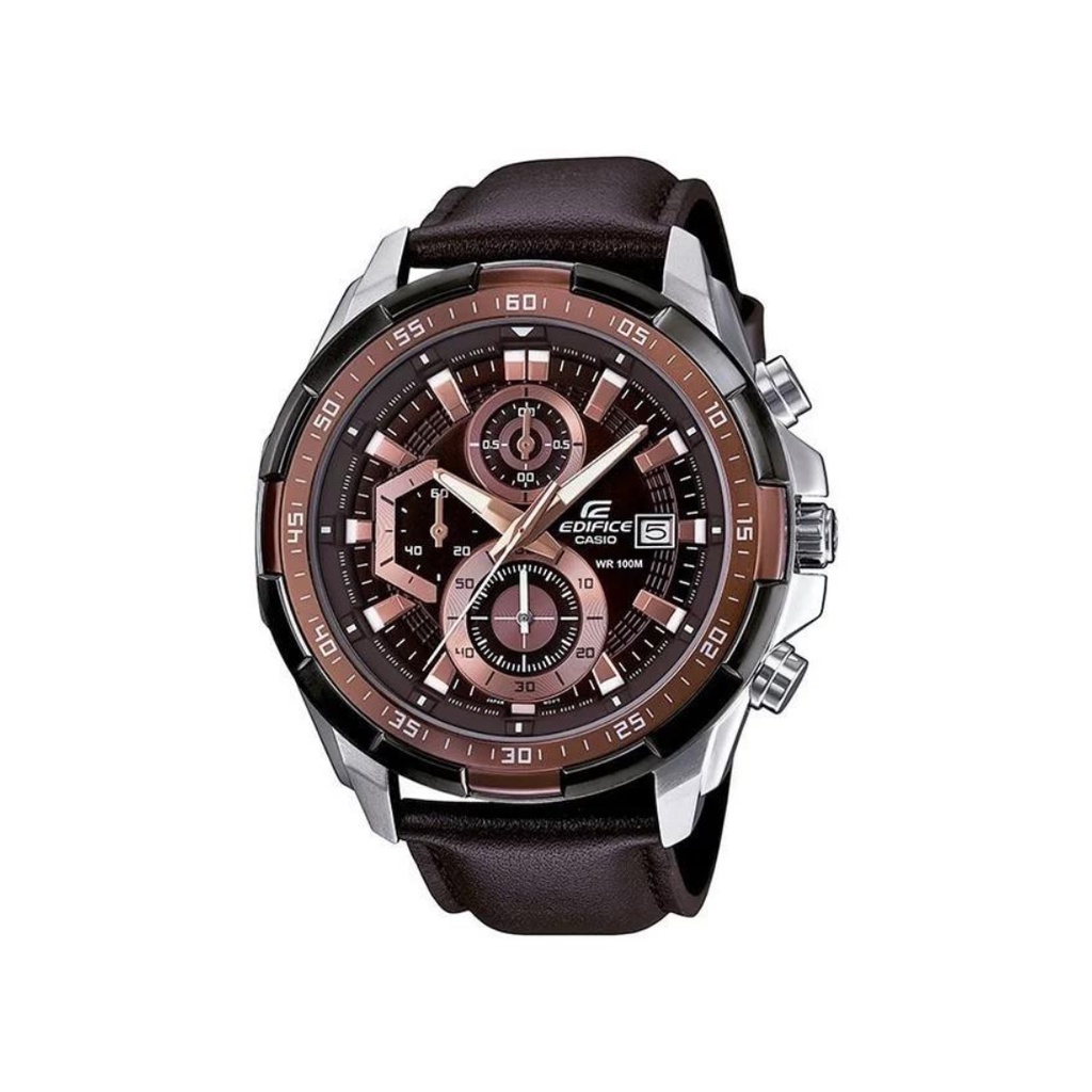 Đồng hồ thể thao Nam Casio Edifice EFR 539L-5A Dây da màu nâu Chống nước 100M Bảo hành 5 năm Hyma watch