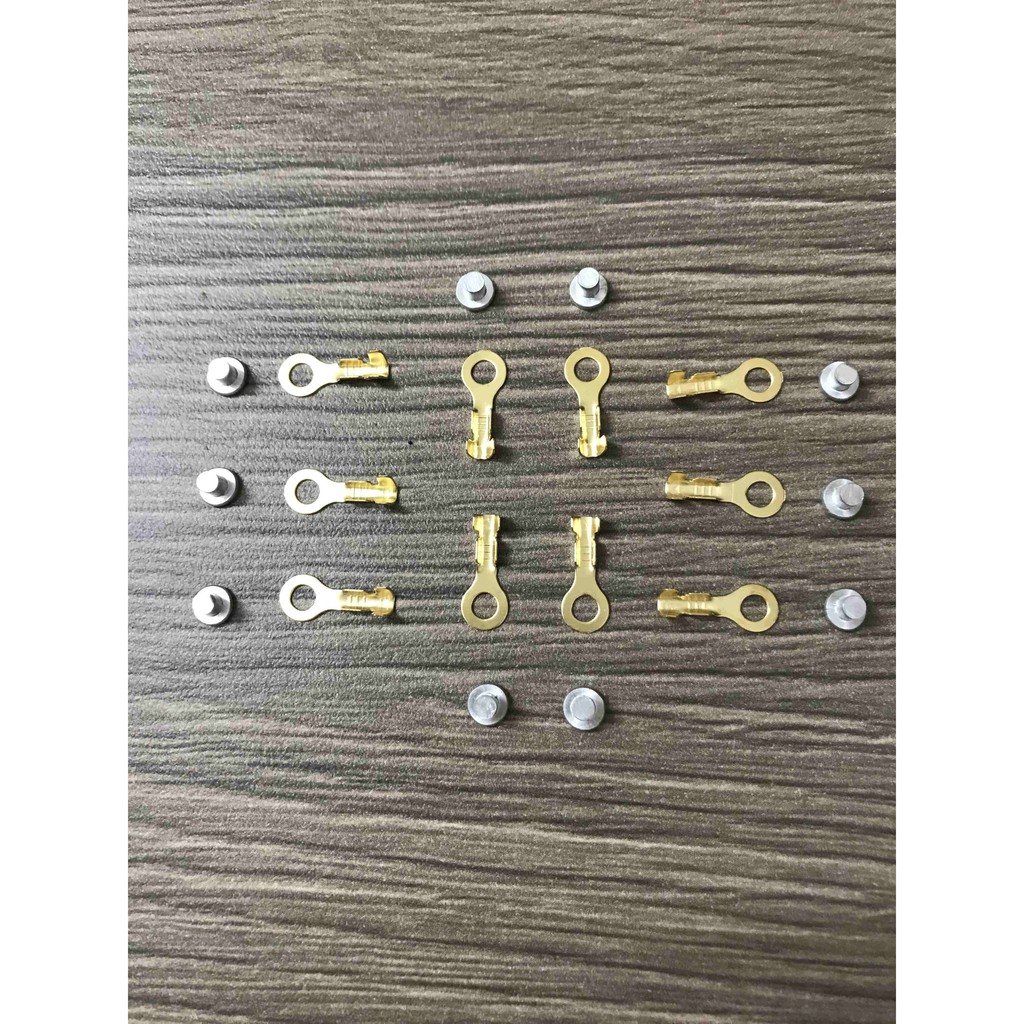 Đầu cos xe máy khoen nối dây điện 3.2mm- -1 bịch 100 cái + Rive nhôm