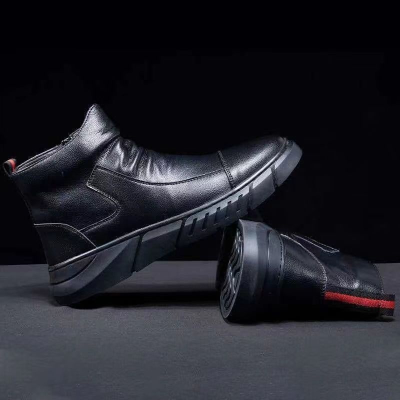 Giày Bốt Cổ Cao Có Khóa Kéo Kiểu Châu Âu Thời Trang Mùa Thu 2020 Cho Nam