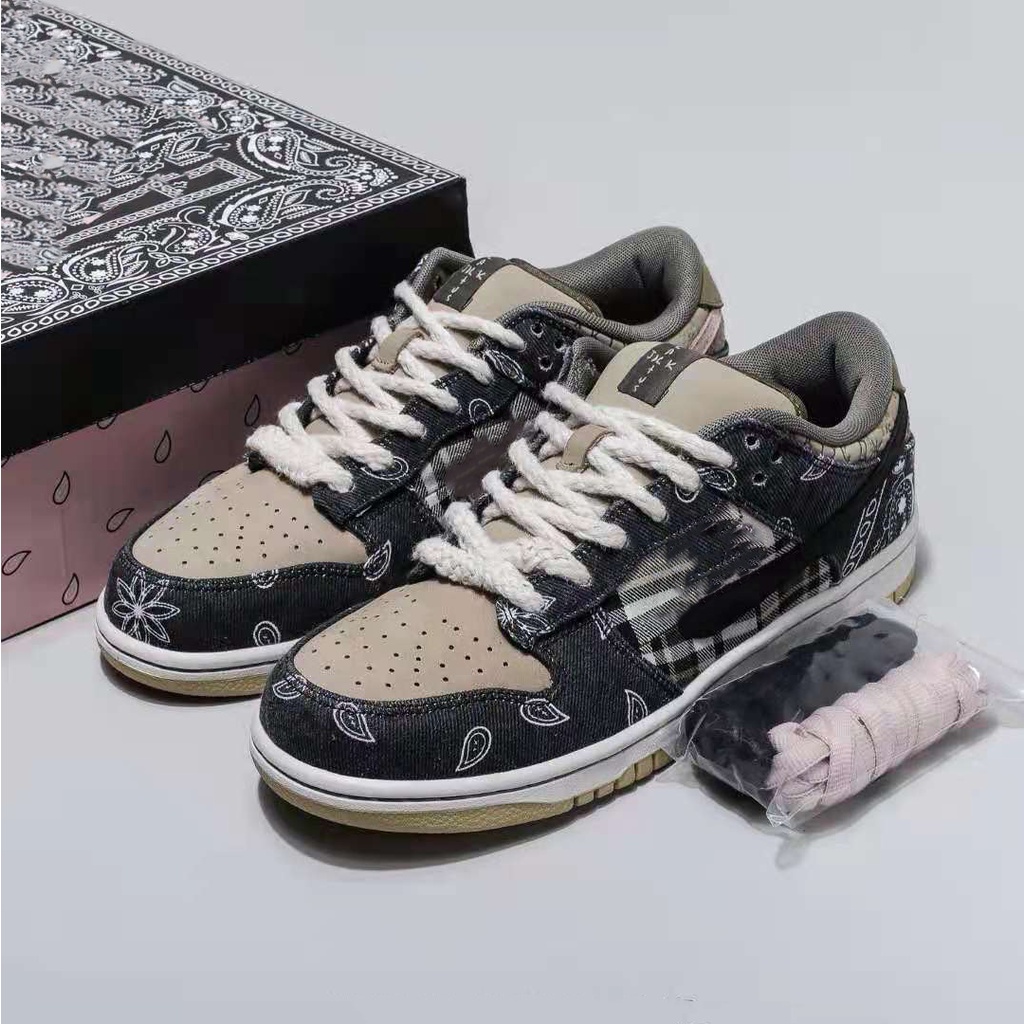 👟👟Giày Sneaker Nike Air SB Lunk low Shadow TRavis Scott Nâu full box bill kèm dây đủ size