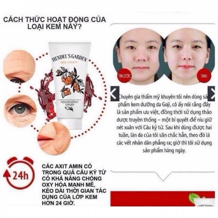 Kem Goji Nâng Cơ Mặt Chống Lão Hoá Da Giảm Nếp Nhăn, Goji Cream (50ml)