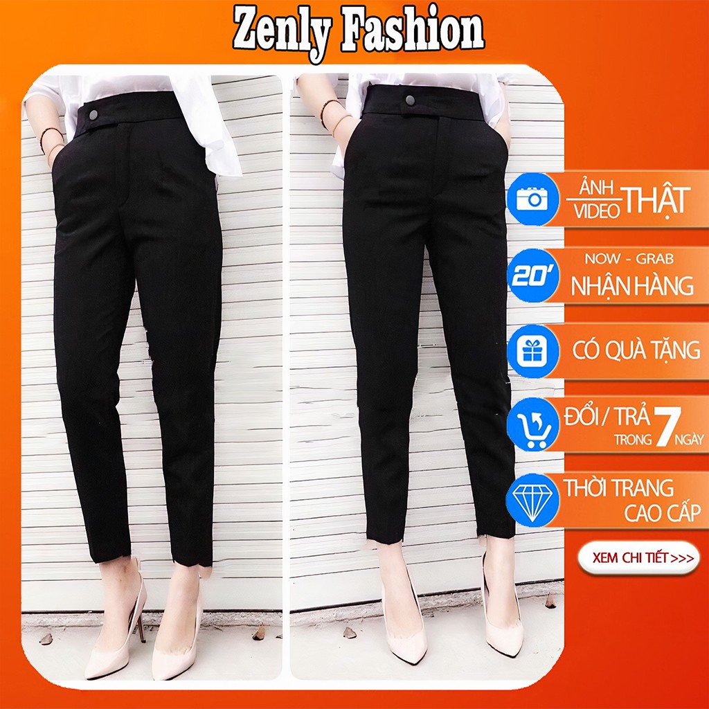 Quần baggy nữ cạp cao form đẹp quần bagy nữ công sở cúc lệch vải tuyết mưa xịn mịn cực dễ phối đồ