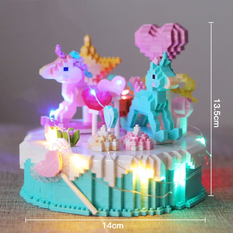 Xếp hình lego bánh kem sinh nhật 1894 Mảnh Ghép đồ chơi lắp ráp nanoblocks cho bé HC MAGIC 1016