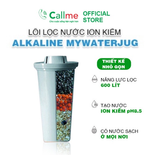 Lõi lọc Ion kiềm Callme Alkaline Hàn Quốc dùng cho bình lọc nước Ion kiềm MyWaterJug 1.5l lọc Clo, tạp chất có hại