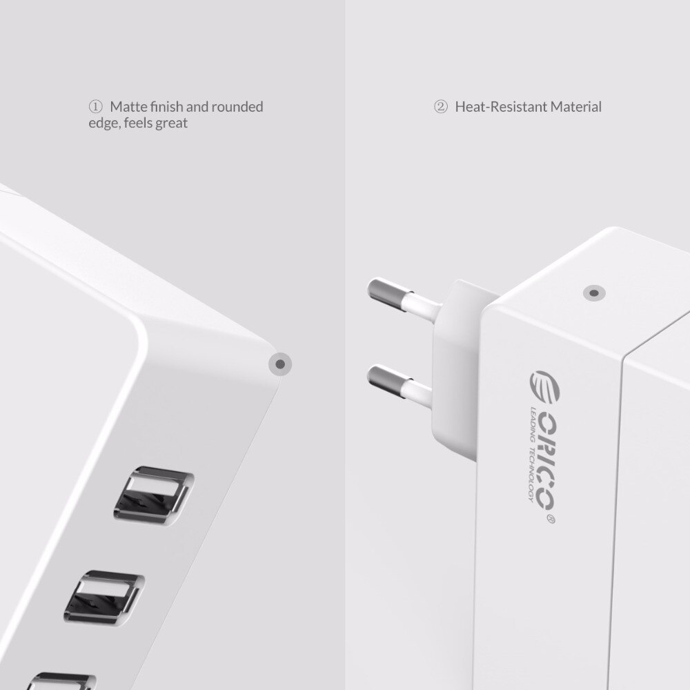 [ORICO] 4 cổng Bộ sạc để bàn USB 34W 6.8A Bộ sạc tường USB Bộ sạc thông minh cho iPhone Samsung Hawei Xiaomi Htc（DCA-4U-V1）