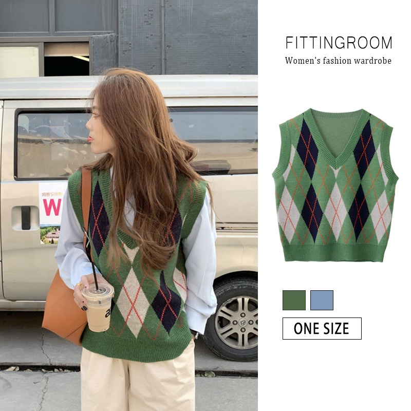 Áo len nữ cổ chữ V dáng rộng phong cách Hàn Quốc | BigBuy360 - bigbuy360.vn