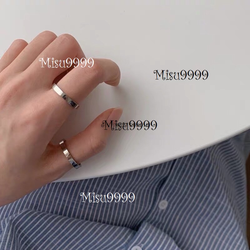 Nhẫn titan nam nữ thanh dẹt 2mm