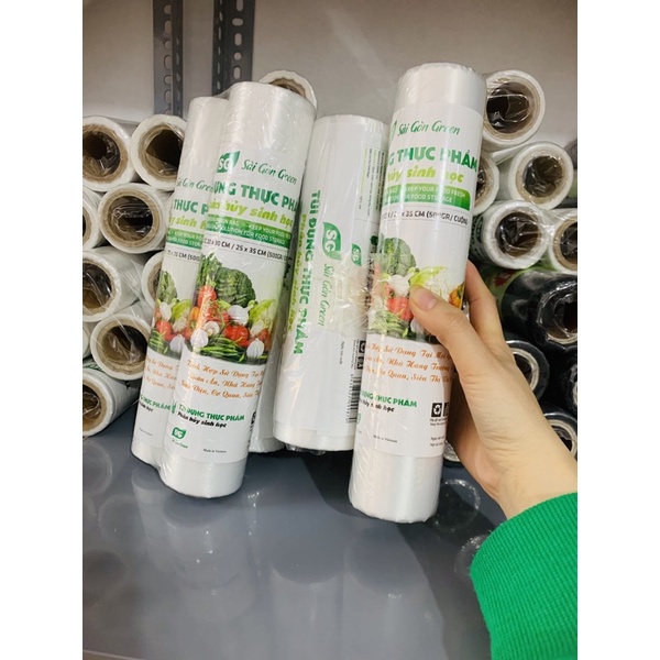 Sét 3 Cuộn Túi Đựng Thực Phẩm Tự Huỷ Sinh Học