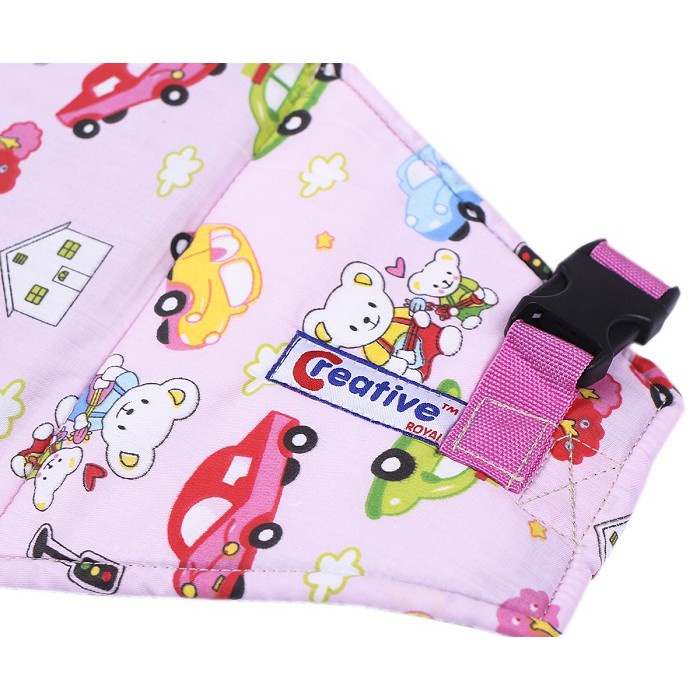 Đai đi xe máy an toàn cho bé, đai xe máy có đỡ cổ Royal cho trẻ 1 - 5 tuổi in hình đáng yêu