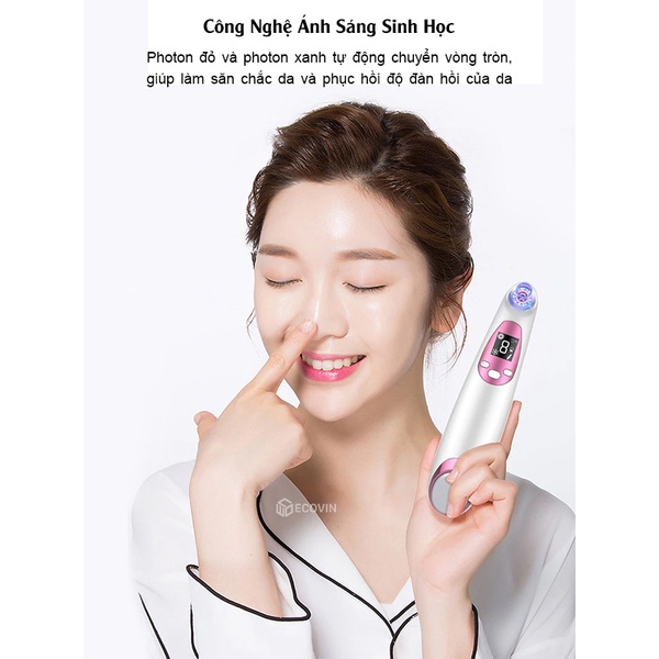 Máy Hút Mụn Cầm Tay Cao Cấp , Hút Mụn Đầu Đen, Mụn Cám Chính Hãng Lescolton LS021