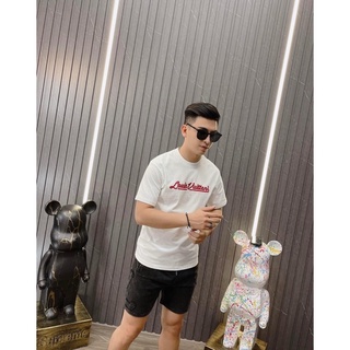 Áo Phông Unisex Lv in chữ nổi - Áo Thun Lv Tay Ngắn in chữ nổi thời trang mùa hè