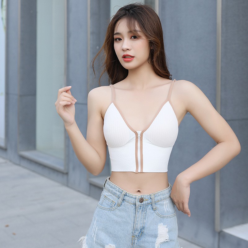 Áo Bra Tập Gym 2 Dây - Bra Thể Thao Không Gọng Khóa Kéo Trước - Áo Lót Nâng Ngực Gợi Cảm B3309