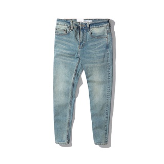 Quần jean nam, quần bò nam cao cấp slimfit DEFOXX xanh dơ wash 220826 foxxmen
