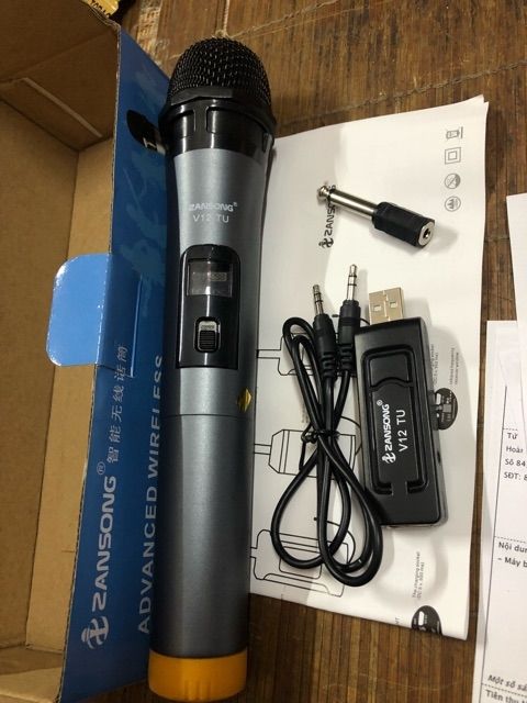 [Loại 1] Micro Karaoke Không Dây Đa Năng V12 Dành Cho Loa Kẹo Kéo, Amli, Loa xách tay Bluetooth.