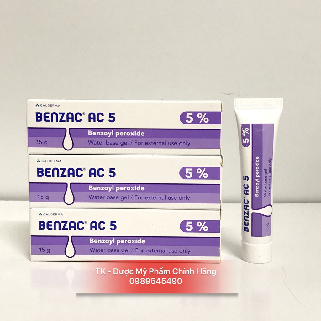 Kem Ngừa Mụn Benzac AC 5 Benzoyl Peroxide - Galderma - 15g