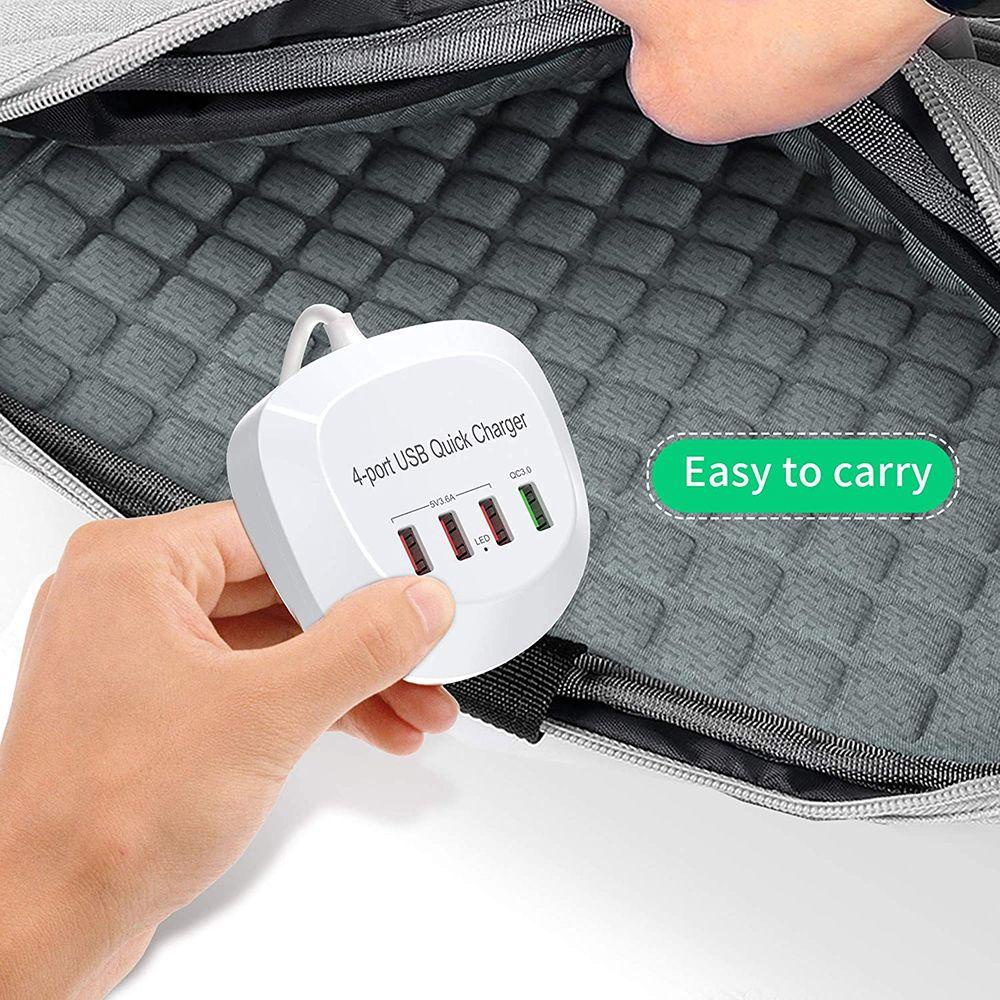 BTLIMER Bộ SạC Nhanh 4 CổNg QC 3.0 TiệN DụNg Đi Du LịCh