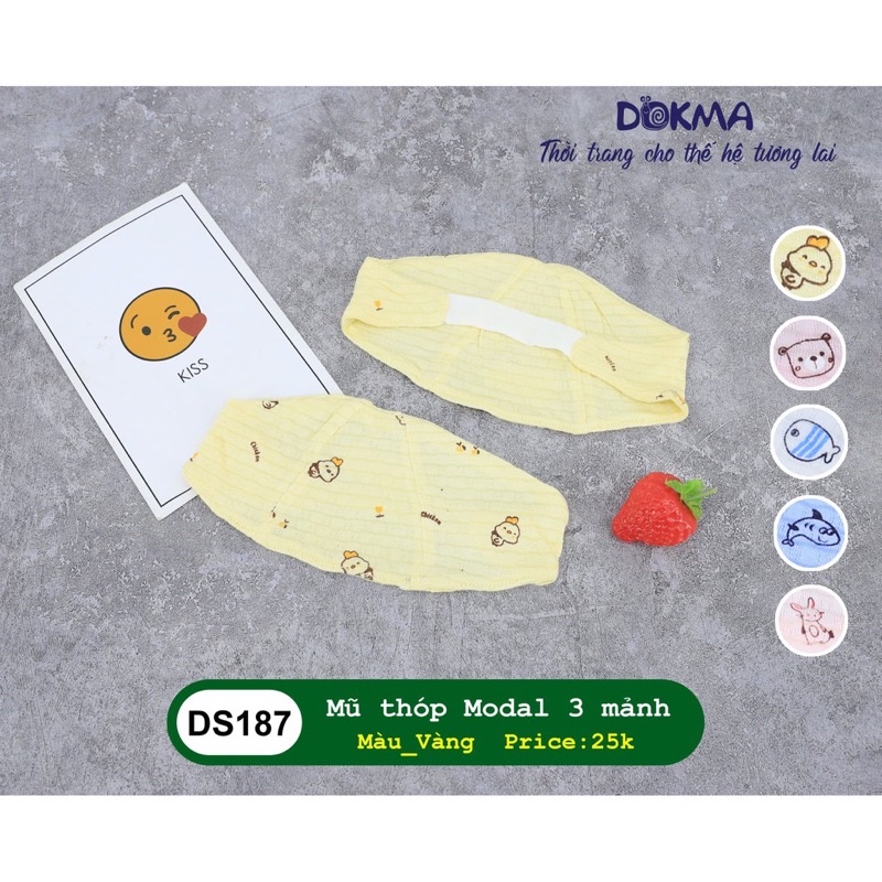 Mũ che thóp modal Dokma 3 mảnh cho bé