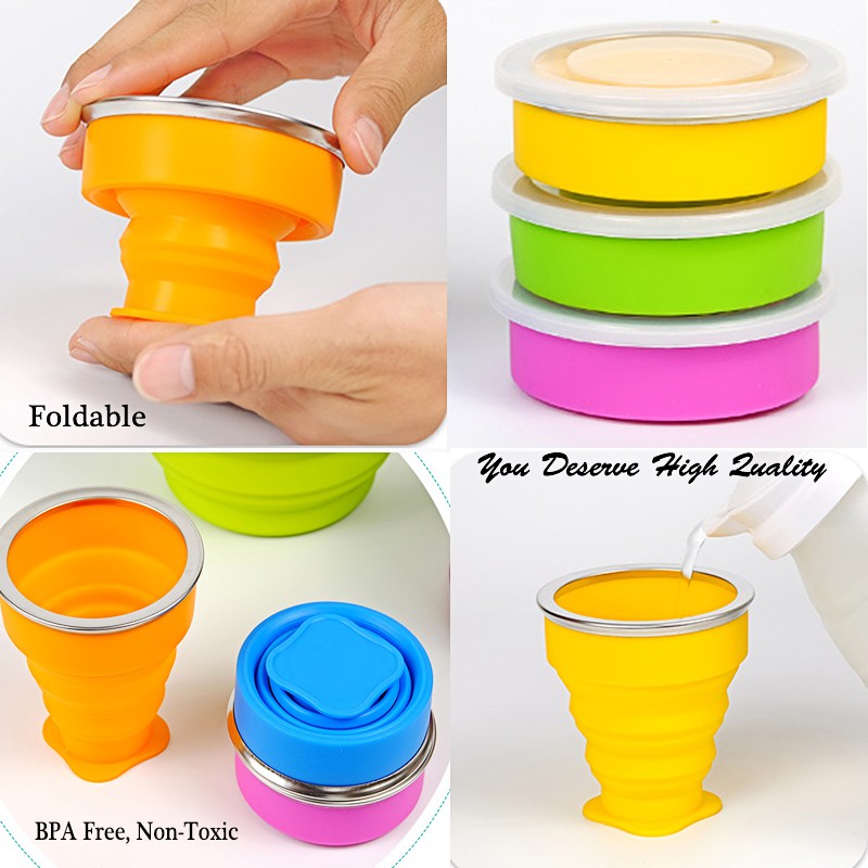 Cốc nước có thể thu vào bằng silicone của Walfos Food Grade 270ml