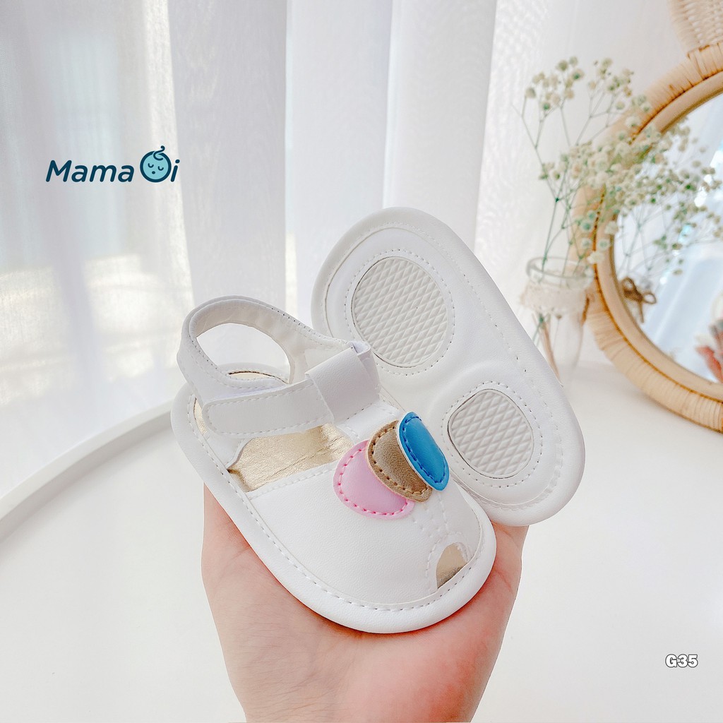 Giày sandal bong bóng màu trắng cho bé tập đi của Mama Ơi - Thời trang cho bé