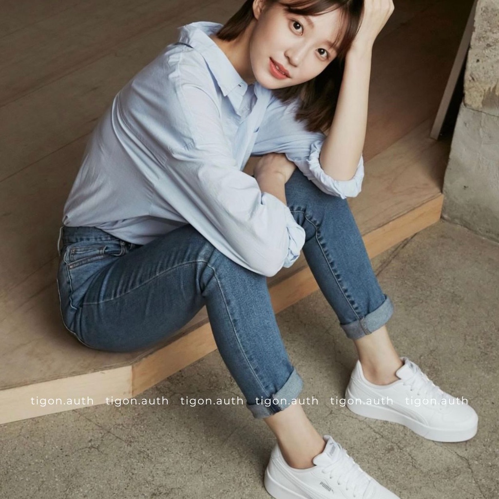 Giày sneaker nữ Puma Skye Clean trắng, Giày thể thao nữ chính hãng   Tigon.auth