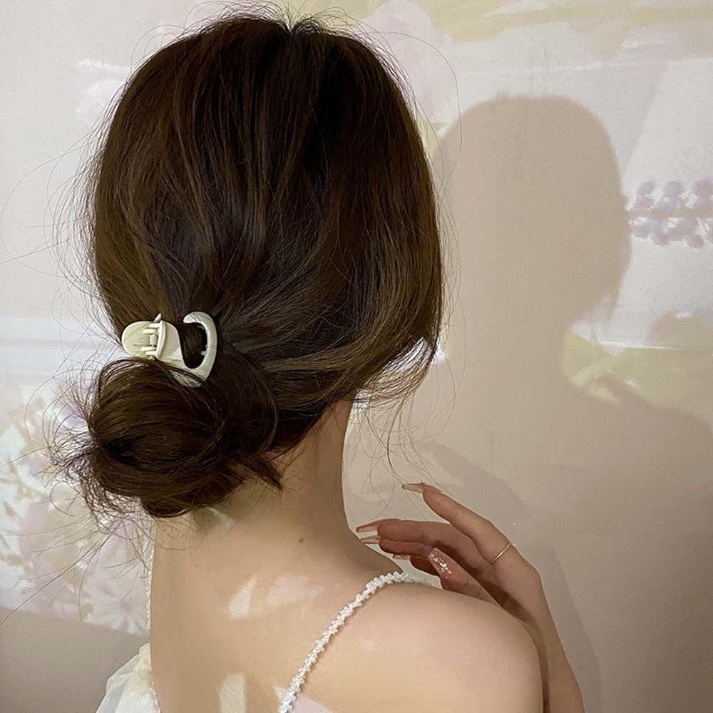 Kẹp Tóc Càng Cua Mini Màu Trơn Kiểu Vintage Thanh Lịch Cho Nữ