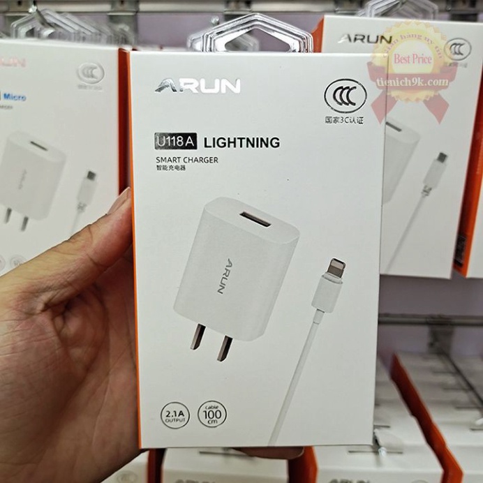 [Hàng xịn] Bộ cáp sạc nhanh Arun cốc và dây cổng MicroUsb Lightning TypeC cho điện thoại Iphone Samsung …