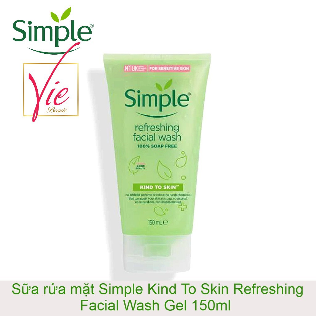 Simple Sữa Rửa Mặt Cho Da Nhạy Cảm - Sữa rửa mặt Simple Refreshing Facial Wash 150ml