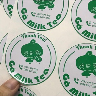 500 TEM DECAL NHÃN/STICKER GIÁ RẺ DÁN LÊN SẢN PHẨM/LY TRÀ SỮA/CÀ PHÊ/TIỆM BÁNH NGỌT/ KT (5 x 5 cm), (6 x 6cm)