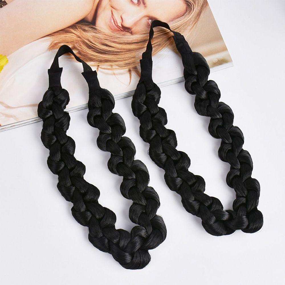 Băng Đô Dạng Tóc Giả Xoắn Bằng Sợi Tổng Hợp Co Giãn Thời Trang WMES15H 6 Màu