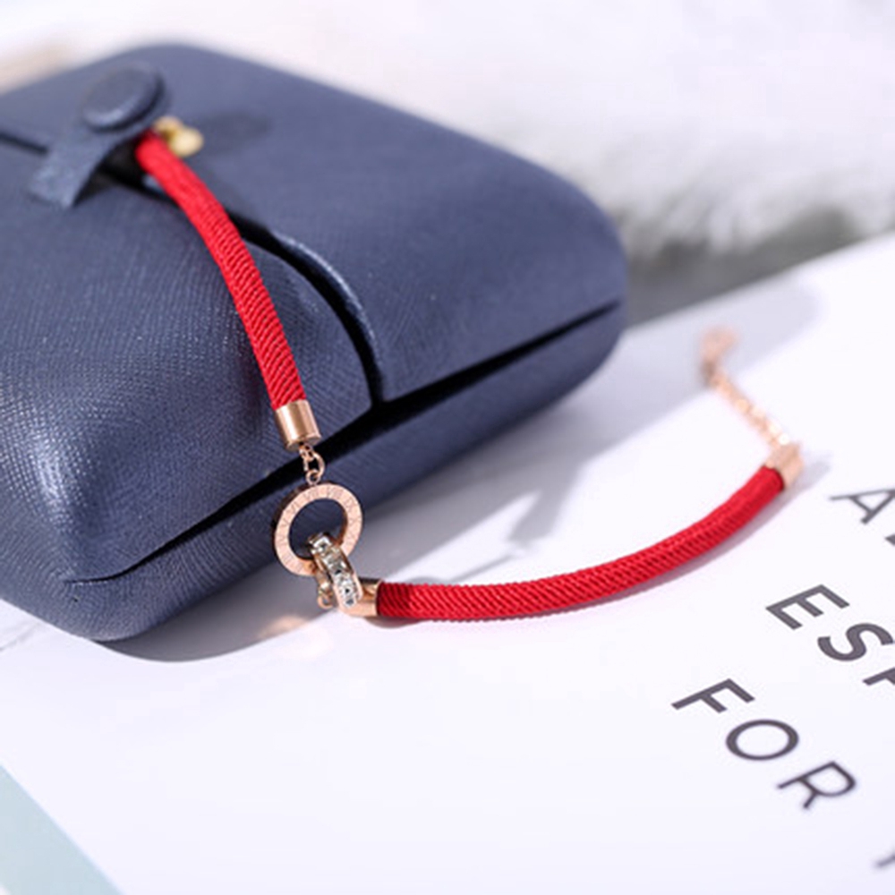 Vòng tay bện dây đỏ may mắn có thể điều chỉnh kích thước