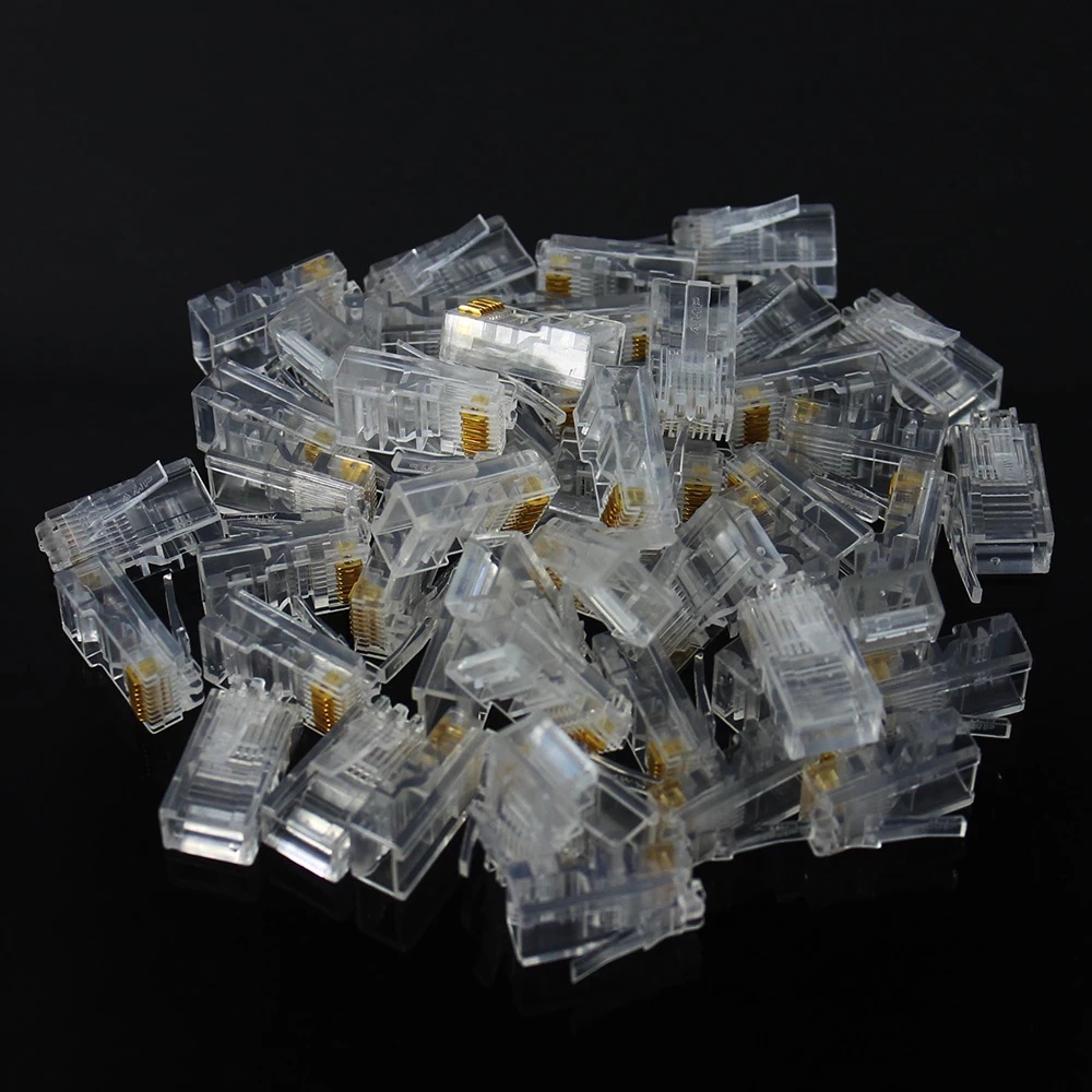 Đầu Nối Dây Cáp Mạng Ethernet Rj45 Cat5 Cat5e Mạ Vàng Chất Lượng Cao