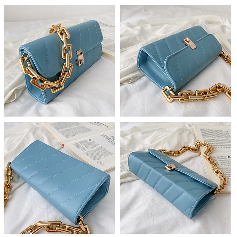 Túi Xách Đeo Vai Hình Vuông Nhỏ Có Dây Xích Đeo Vai Phong Cách Pháp Gylb368