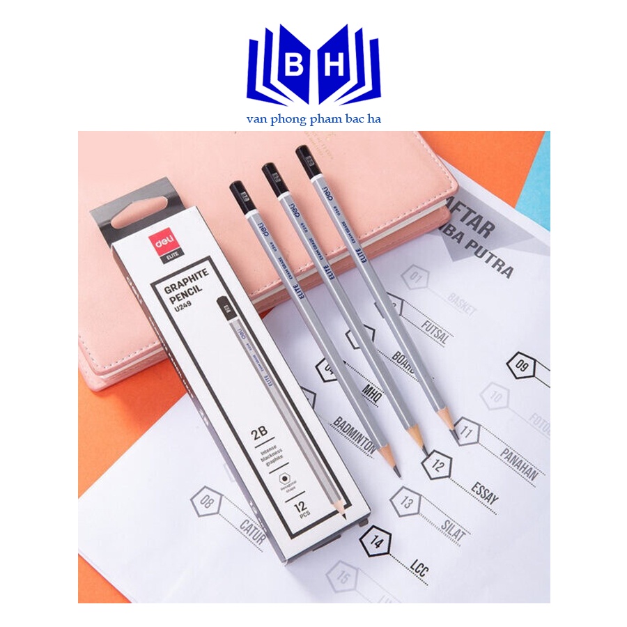 Bút Chì 2B Màu Bạc Cao Cấp Deli CU24910 - Phù Hợp Với Mọi Nhu Cầu Của Học Sinh Sinh Viên Văn Phòng