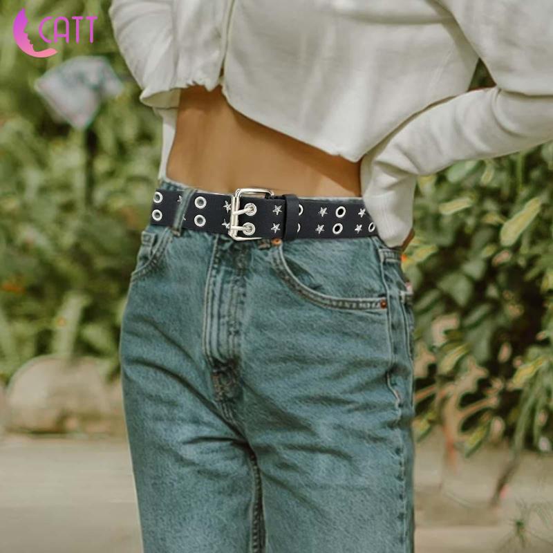 [Dadada1] Thắt Lưng Phối Lỗ Đôi Phong Cách Punk Rock Giản Dị Dành Cho Nam Và Nữ