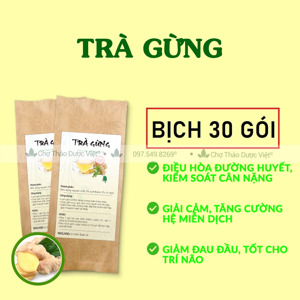 Trà gừng túi lọc  - Chợ Thảo Dược Việt