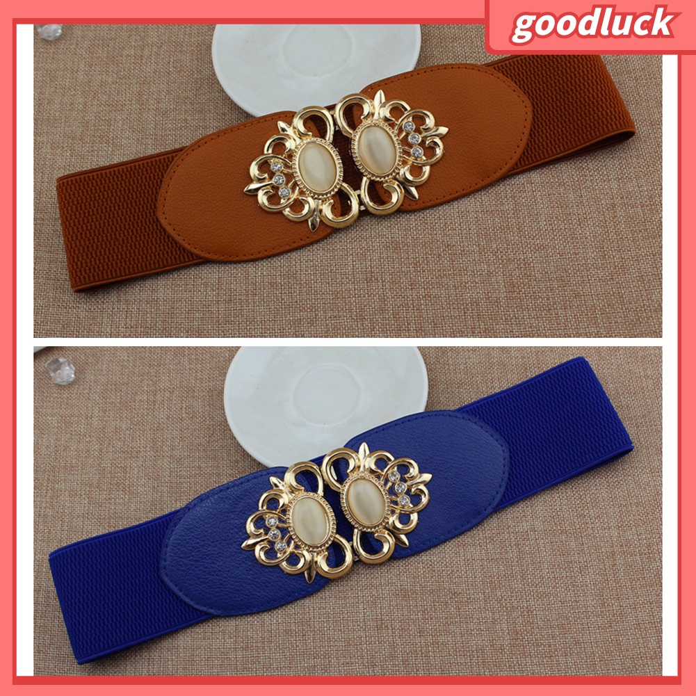Thắt Lưng Co Giãn Đính Đá Opal Giả Thời Trang Cho Nữ